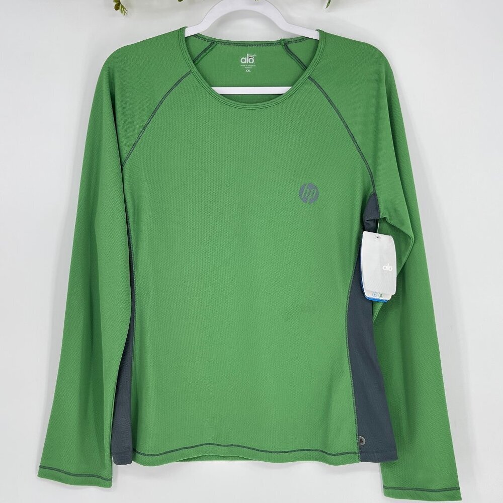 Alo Hewlett Packard HP Green Gray Kids XXL Activewear Base Layer Shirt Cool Fit